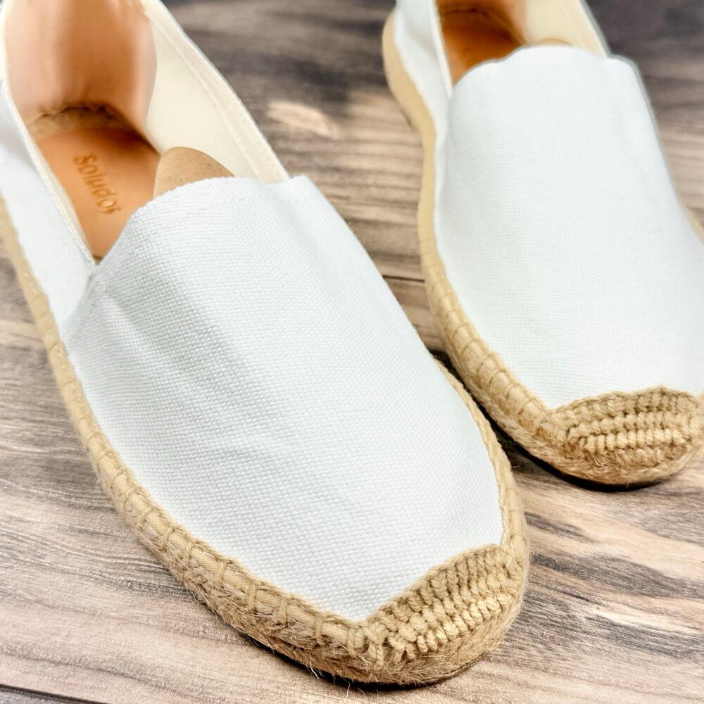 NIB Soludos Dali Original Espadrille Flats Loafers White Canvas 7 - Picture 6 of 12